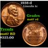 Image 1 : 1938-d Lincoln Cent 1c Grades GEM++ Unc RD