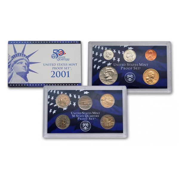 2001 United States Mint Proof Set 10 coins