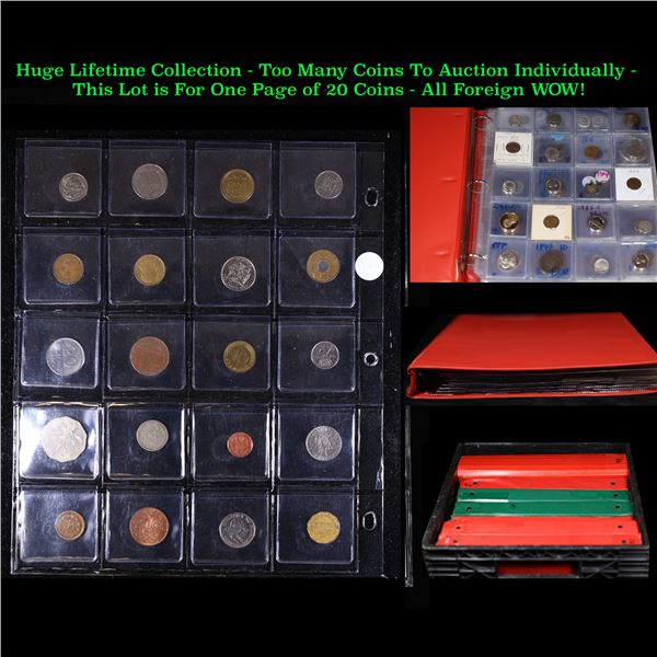 Huge Liifetime Collection - Too Many Coins To Auction Individually - This Lot is For One Page of 20 