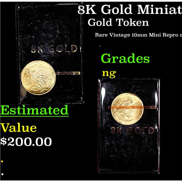 8K Gold Miniature Mexico Souvenir Token In Sealed Plastic Holder Grades