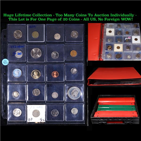 Huge Liifetime Collection - Too Many Coins To Auction Individually - This Lot is For One Page of 20 