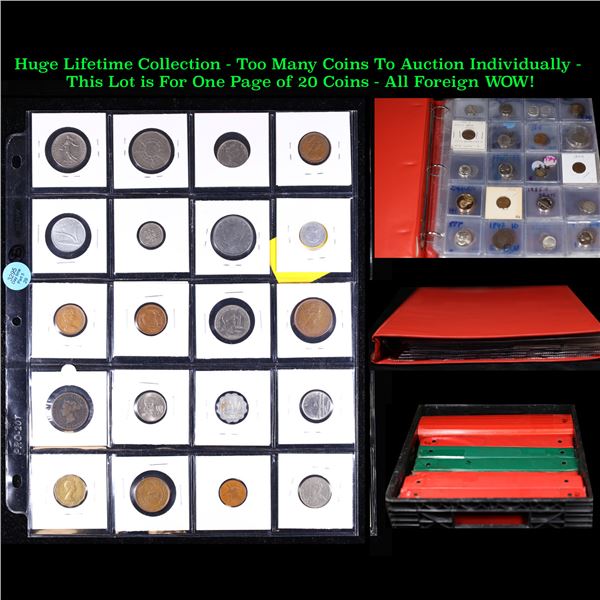 Huge Liifetime Collection - Too Many Coins To Auction Individually - This Lot is For One Page of 20 