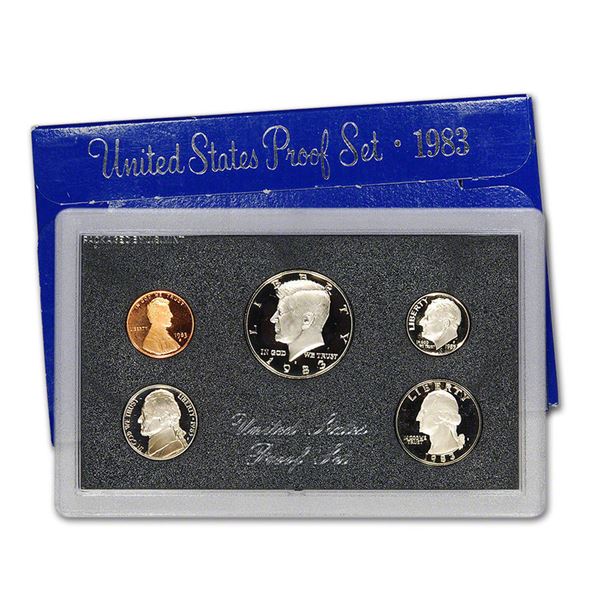 1983 United States Mint Proof Set 5 coins