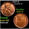 Image 1 : 1937-d Lincoln Cent 1c Grades GEM++ Unc RD