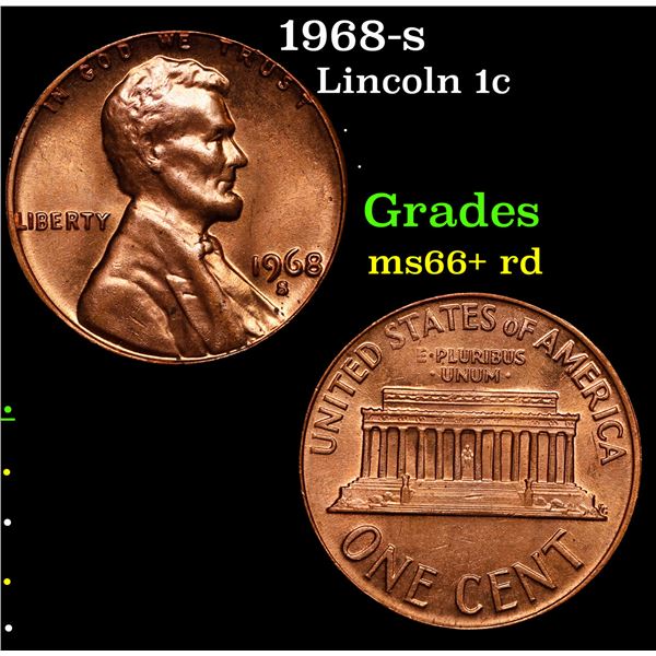 1968-s Lincoln Cent 1c Grades GEM++ RD