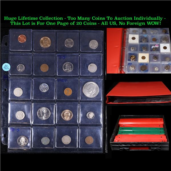 Huge Liifetime Collection - Too Many Coins To Auction Individually - This Lot is For One Page of 20 