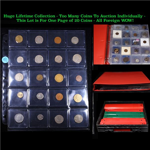 Huge Liifetime Collection - Too Many Coins To Auction Individually - This Lot is For One Page of 20 