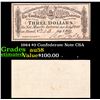 Image 1 : 1984 $3 Confederate Note CSA Grades Choice AU/BU Slider