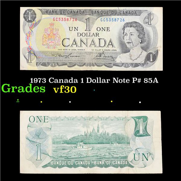 1973 Canada 1 Dollar Note P# 85A Grades vf++