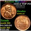 Image 1 : **Auction Highlight*** 1938-d Lincoln Cent TOP POP! 1c Graded GEM+++ Unc RD By USCG (fc)