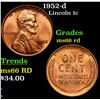 Image 1 : 1952-d Lincoln Cent 1c Grades GEM+ Unc RD