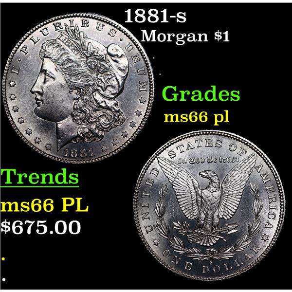 1881-s Morgan Dollar $1 Grades GEM+ UNC PL