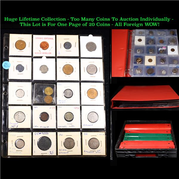 Huge Liifetime Collection - Too Many Coins To Auction Individually - This Lot is For One Page of 20 