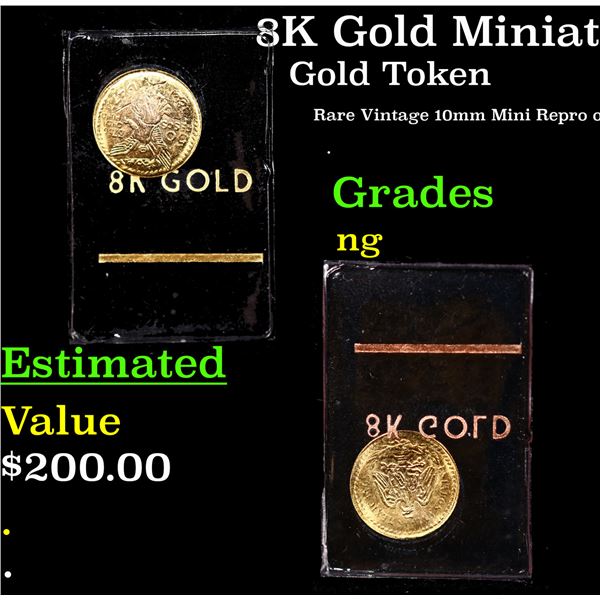 8K Gold Miniature Mexico Souvenir Token In Sealed Plastic Holder Grades