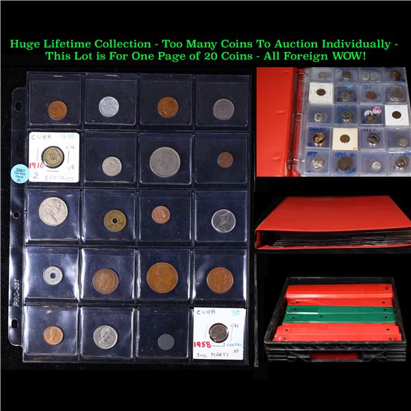 Huge Liifetime Collection - Too Many Coins To Auction Individually - This Lot is For One Page of 20 