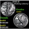 Image 1 : 1942-d Walking Liberty Half Dollar 50c Grades Select+ Unc