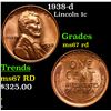 Image 1 : 1938-d Lincoln Cent 1c Grades GEM++ Unc RD