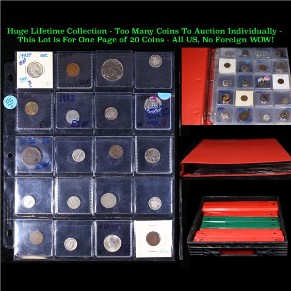 Huge Liifetime Collection - Too Many Coins To Auction Individually - This Lot is For One Page of 20 