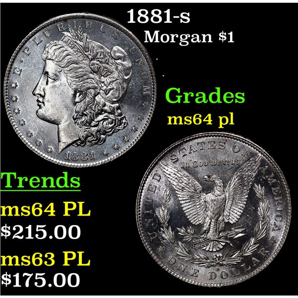 1881-s Morgan Dollar $1 Grades Choice Unc PL