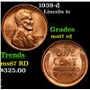 Image 1 : 1938-d Lincoln Cent 1c Grades GEM++ Unc RD