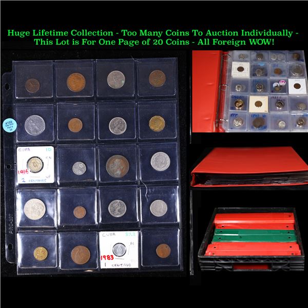 Huge Liifetime Collection - Too Many Coins To Auction Individually - This Lot is For One Page of 20 