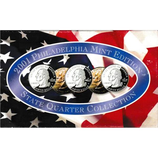 2000 United States Quarters Proof Set Philadelphia Edition, 5 Coins Inside!