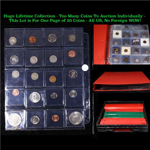 Huge Liifetime Collection - Too Many Coins To Auction Individually - This Lot is For One Page of 20 