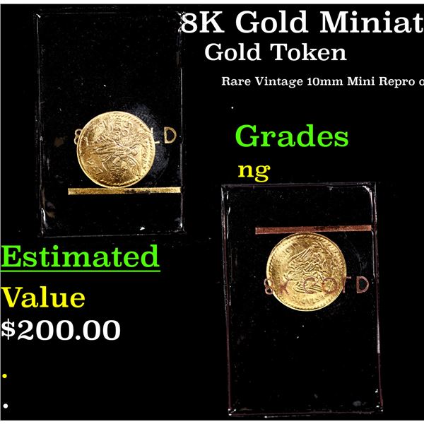 8K Gold Miniature Mexico Souvenir Token In Sealed Plastic Holder Grades