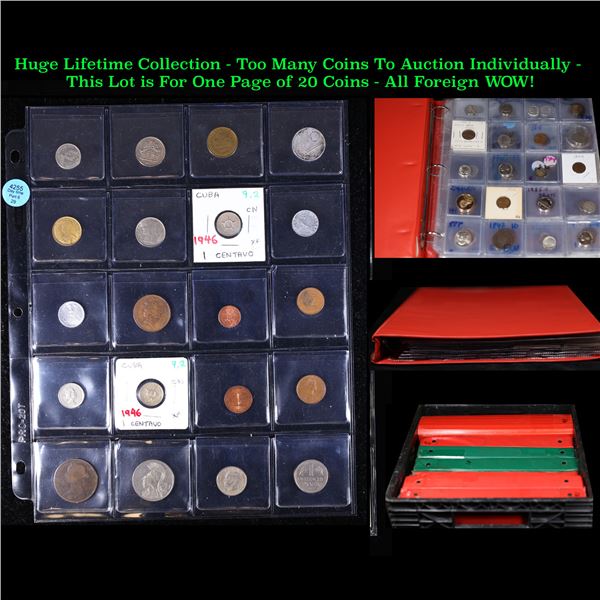 Huge Liifetime Collection - Too Many Coins To Auction Individually - This Lot is For One Page of 20 