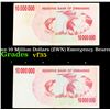 Image 1 : 2006-2008 Zimbabwe 10 Million Dollars (ZWN) Emergency Bearer Check Notes P# 55a Grades vf++