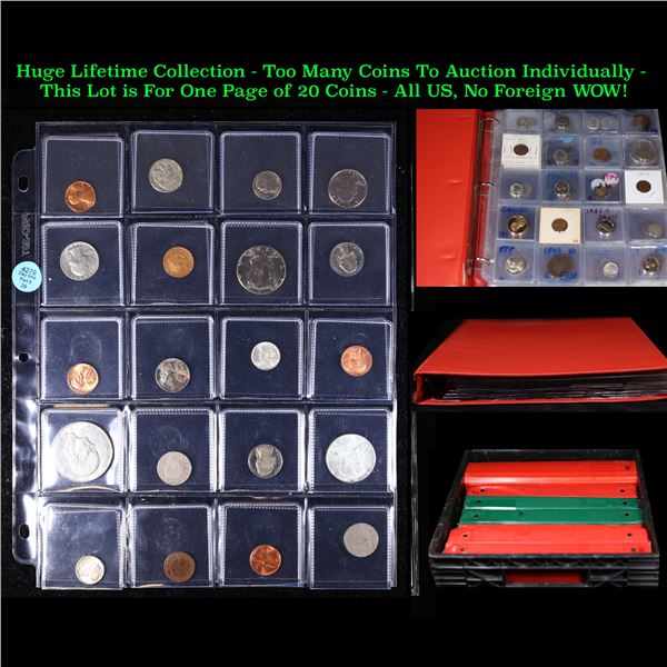 Huge Liifetime Collection - Too Many Coins To Auction Individually - This Lot is For One Page of 20 