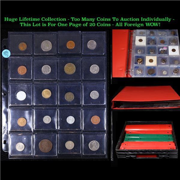 Huge Liifetime Collection - Too Many Coins To Auction Individually - This Lot is For One Page of 20 