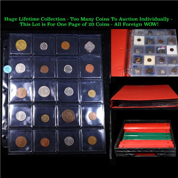 Huge Liifetime Collection - Too Many Coins To Auction Individually - This Lot is For One Page of 20 