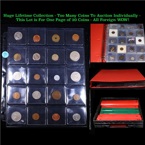 Huge Liifetime Collection - Too Many Coins To Auction Individually - This Lot is For One Page of 20 