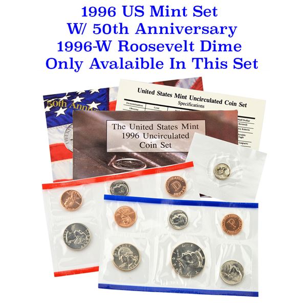 1996 United States Mint Set in Original Government Packaging, 11 Coins Inside!