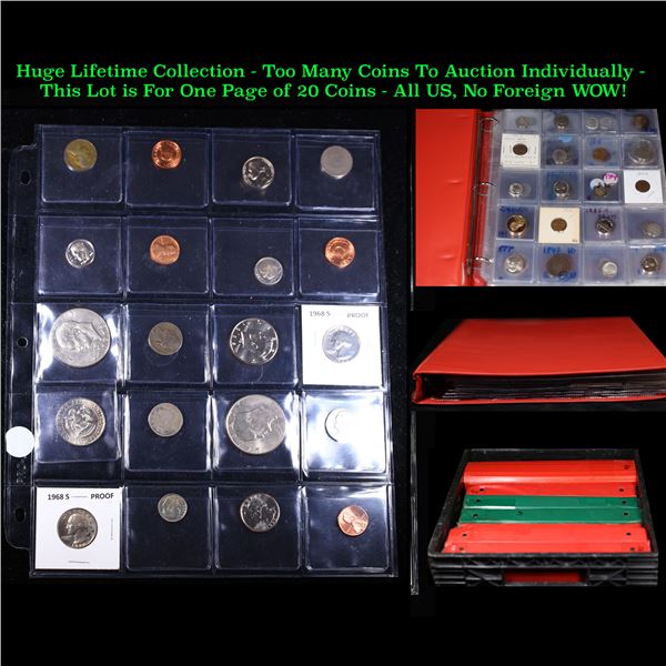 Huge Liifetime Collection - Too Many Coins To Auction Individually - This Lot is For One Page of 20 