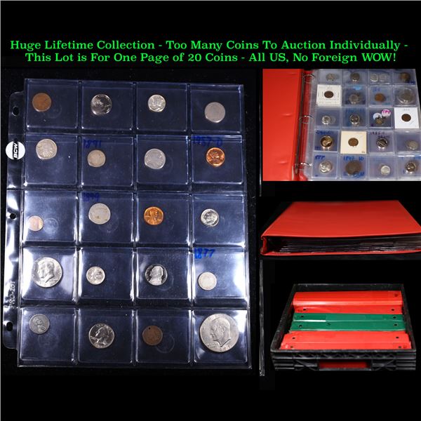 Huge Liifetime Collection - Too Many Coins To Auction Individually - This Lot is For One Page of 20 