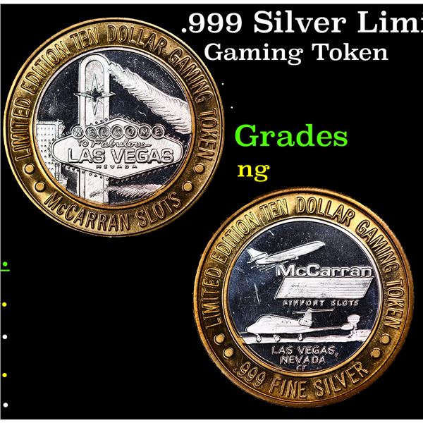 .999 Silver Limited Edition 10 Dollar Gaming Token McCarran Airport LV Grades