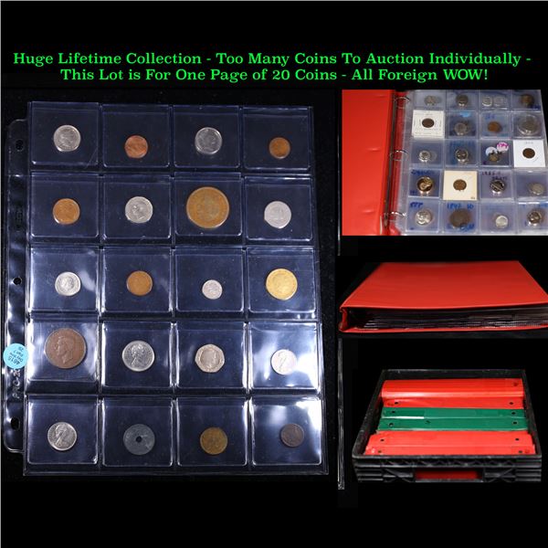 Huge Liifetime Collection - Too Many Coins To Auction Individually - This Lot is For One Page of 20 