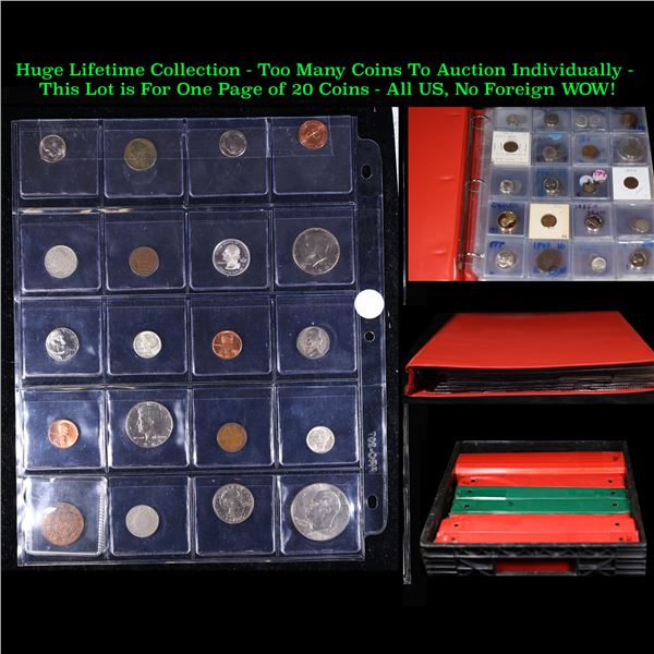 Huge Liifetime Collection - Too Many Coins To Auction Individually - This Lot is For One Page of 20 