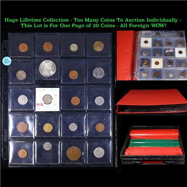 Huge Liifetime Collection - Too Many Coins To Auction Individually - This Lot is For One Page of 20 