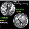 Image 1 : 1942-d Walking Liberty Half Dollar 50c Grades Select Unc