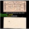 Image 1 : 1984 $3 Confederate Note CSA Grades Choice AU/BU Slider