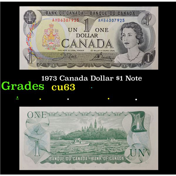 1973 Canada Dollar $1 Note Grades Select CU