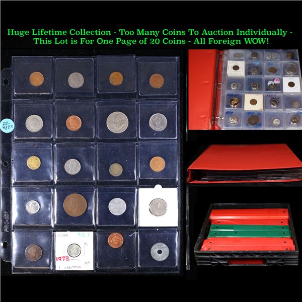 Huge Liifetime Collection - Too Many Coins To Auction Individually - This Lot is For One Page of 20 