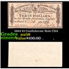 Image 1 : 1984 $3 Confederate Note CSA Grades Choice AU/BU Slider