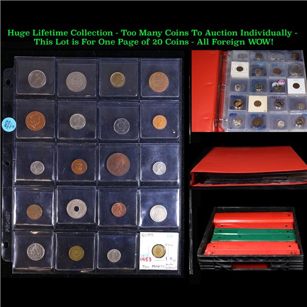 Huge Liifetime Collection - Too Many Coins To Auction Individually - This Lot is For One Page of 20 