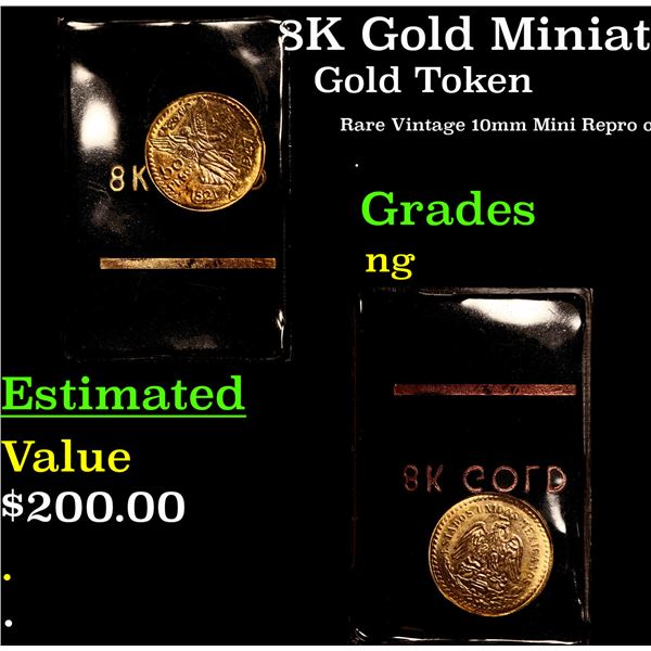 8K Gold Miniature Mexico Souvenir Token In Sealed Plastic Holder Grades