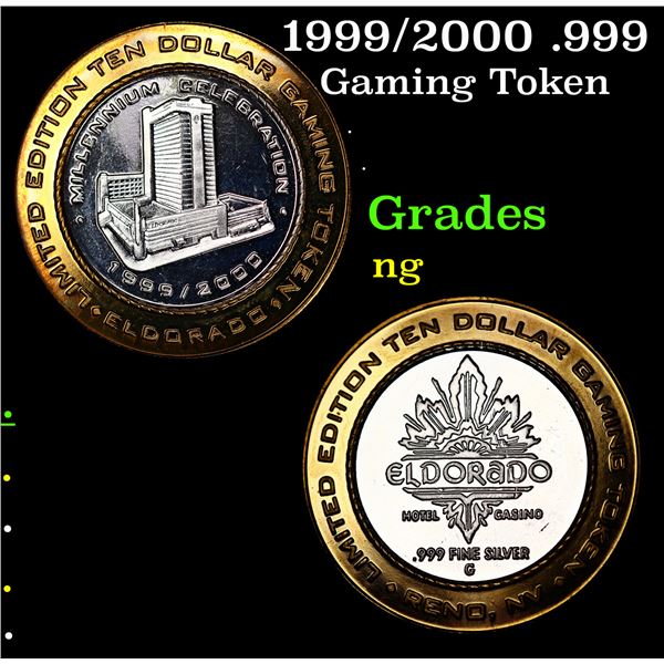 1999/2000 .999 Silver Limited Edition 10 Dollar Gaming Token El Dorado Reno Grades