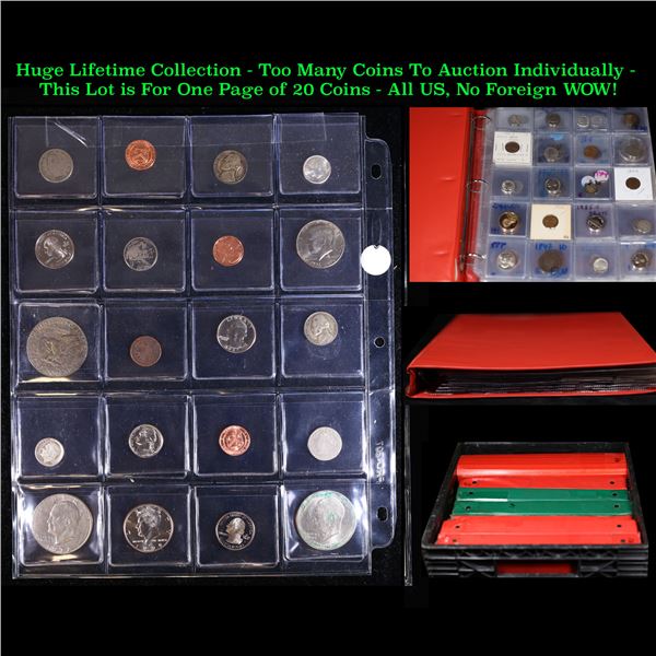 Huge Liifetime Collection - Too Many Coins To Auction Individually - This Lot is For One Page of 20 